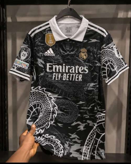Real Madrid Dragon Print Jersey Polo