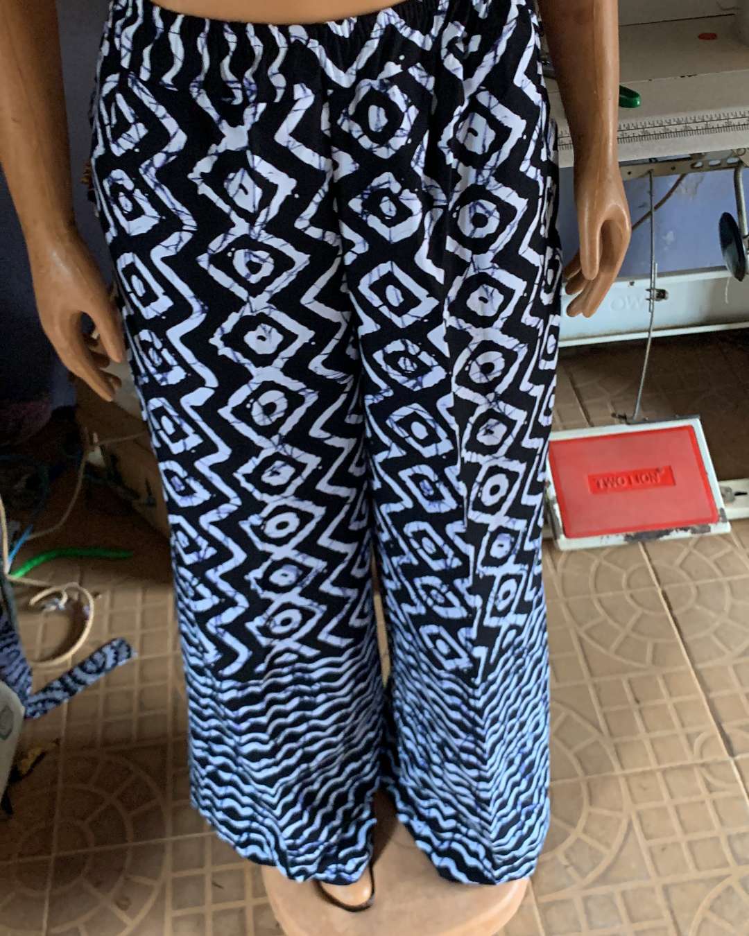 Ankara Print Wide-Leg Trousers