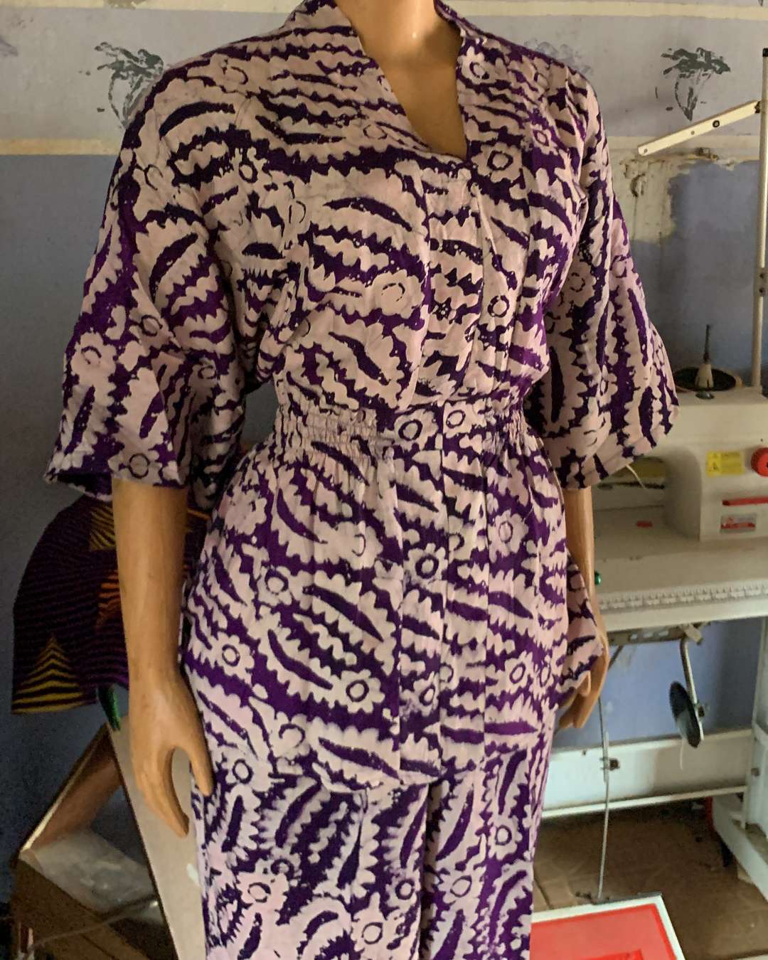 Adire Crepe Two-Piece Dress