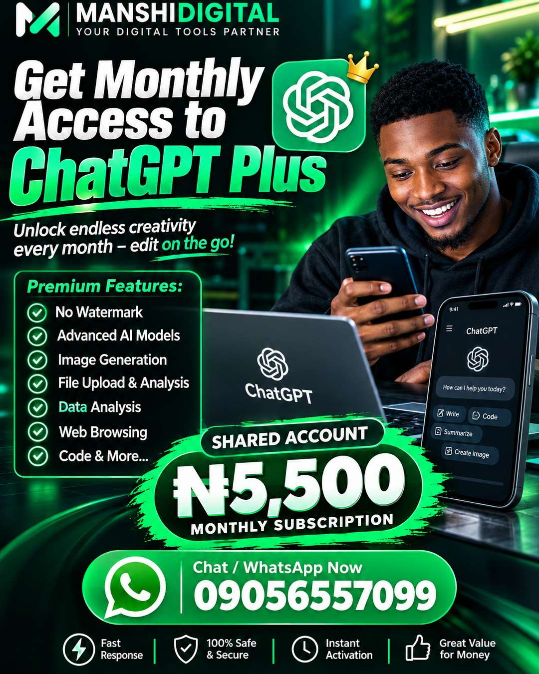ChatGPT Plus Monthly Subscription