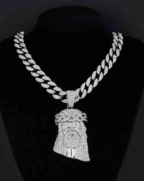 Cuban Link Chain with Jesus Pendant
