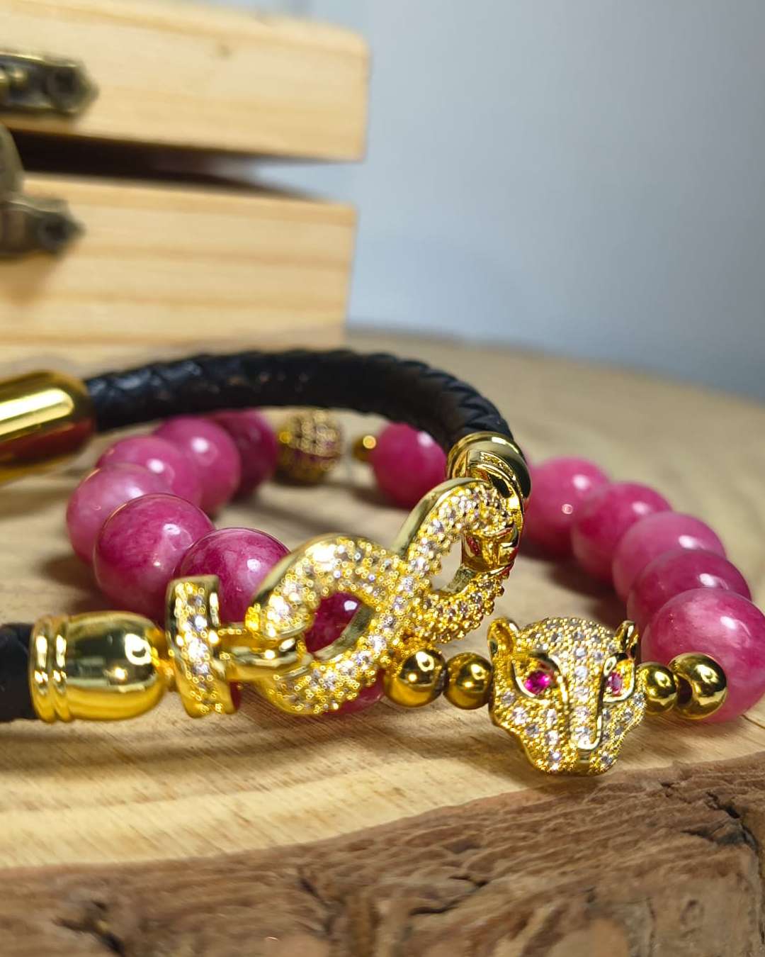 Unisex Leather and Beaded Bracelet Set
