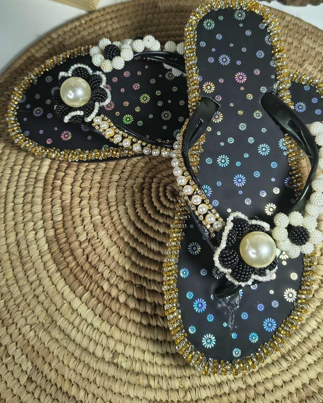 Handmade Beaded Flip-Flops