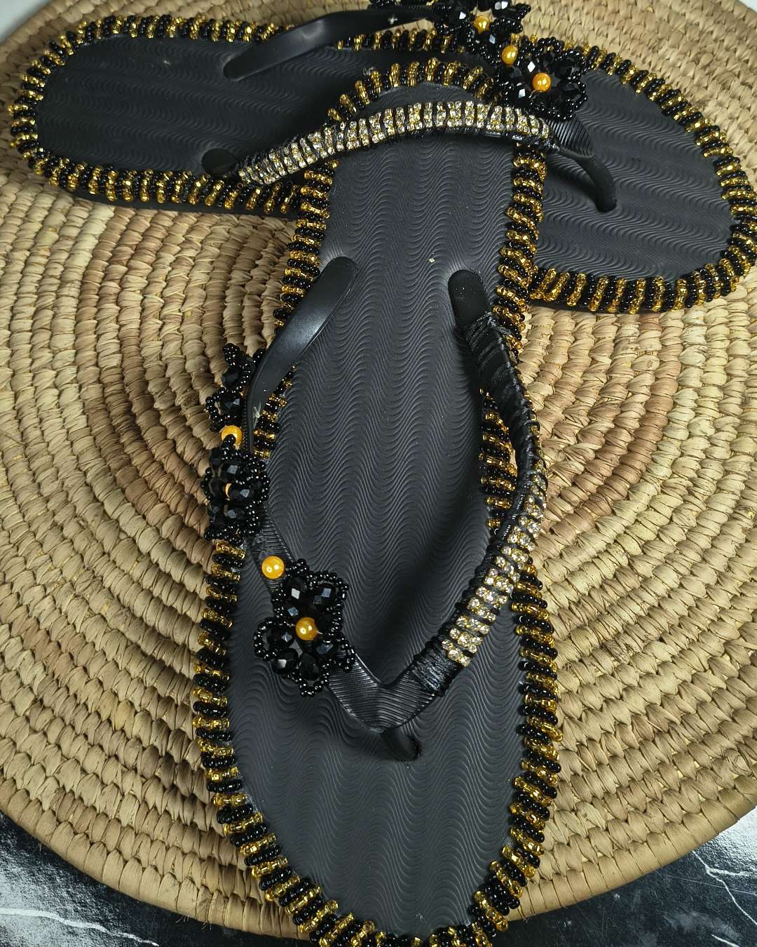 Handmade Beaded Flip-Flops