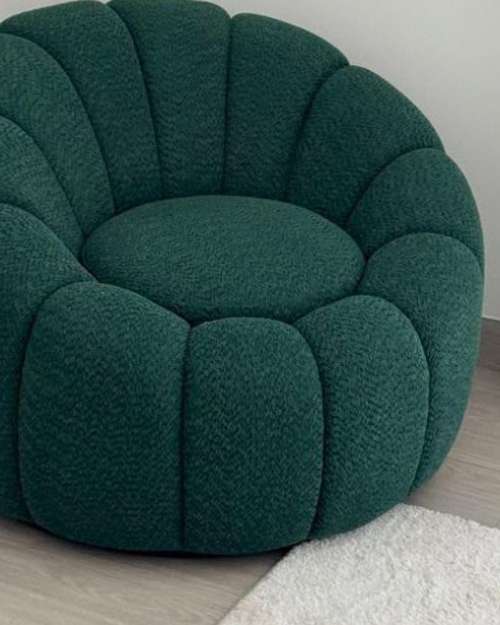Green Scalloped Accent Chair