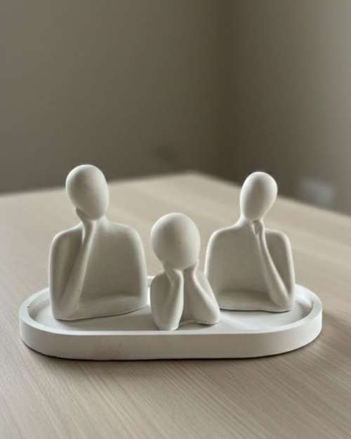 3-Piece Abstract Family Sculpture Set