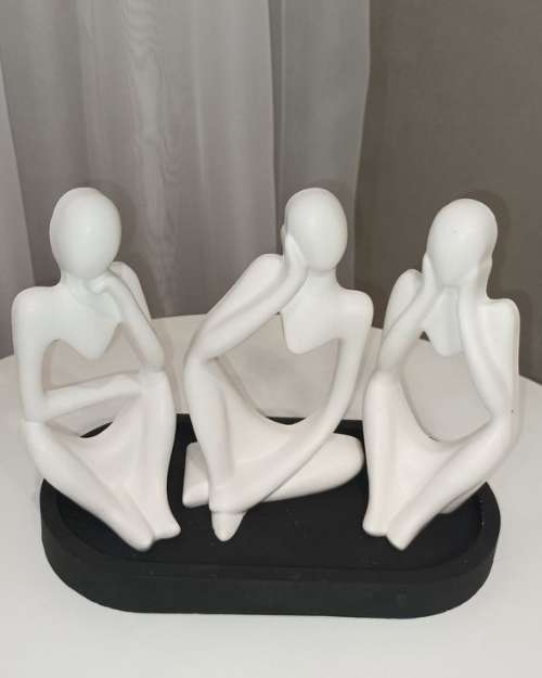 Three Wise Men Abstract Figurines on Tray