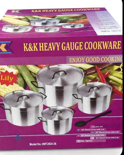 K&K Heavy Gauge Aluminum Dutch Oven Cookware Set