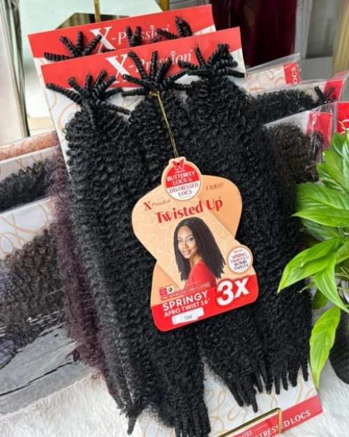 X-Pression Twisted Up Springy Afro Twist Braiding Hair