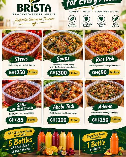 BRISTA Ready-to-Store Ghanaian Meals