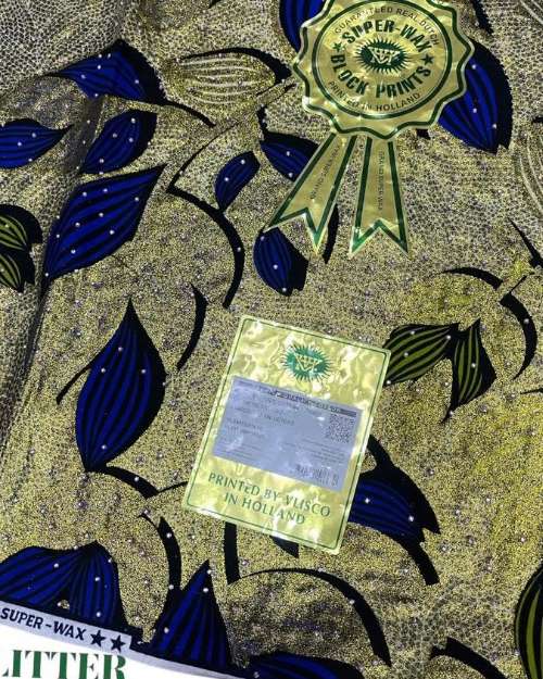 Vlisco Super-Wax Glitter Ankara Fabric