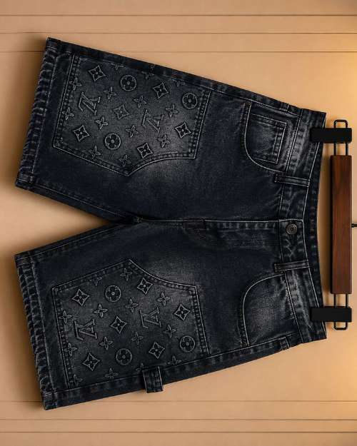 Men's Black Denim Shorts