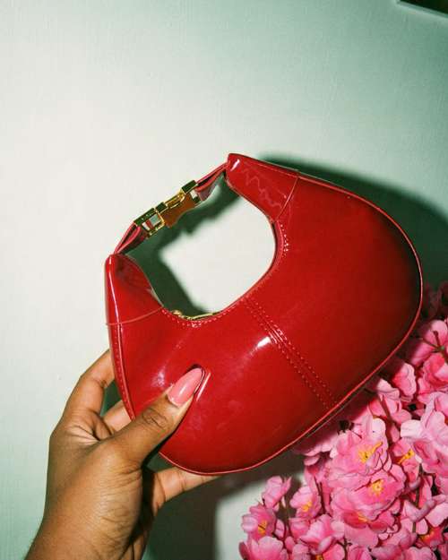 Red Glossy Shoulder Bag