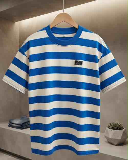 Blue and White Striped T-Shirt