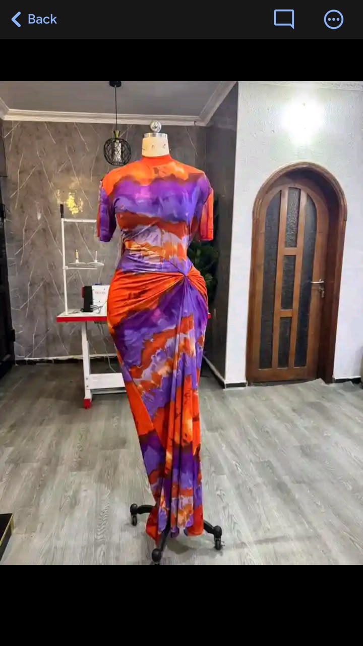 Tie-Dye Mesh Gown
