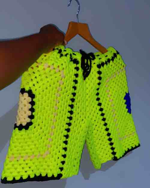 Unisex Crochet Granny Square Shorts