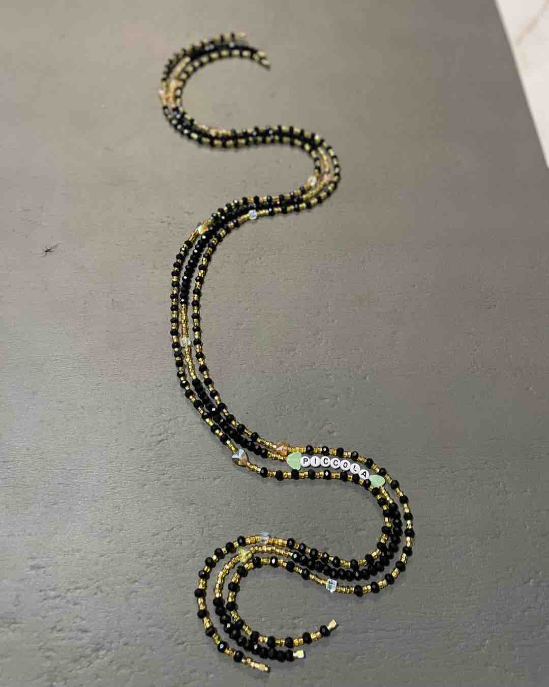 Custom Black and Gold Waist Beads