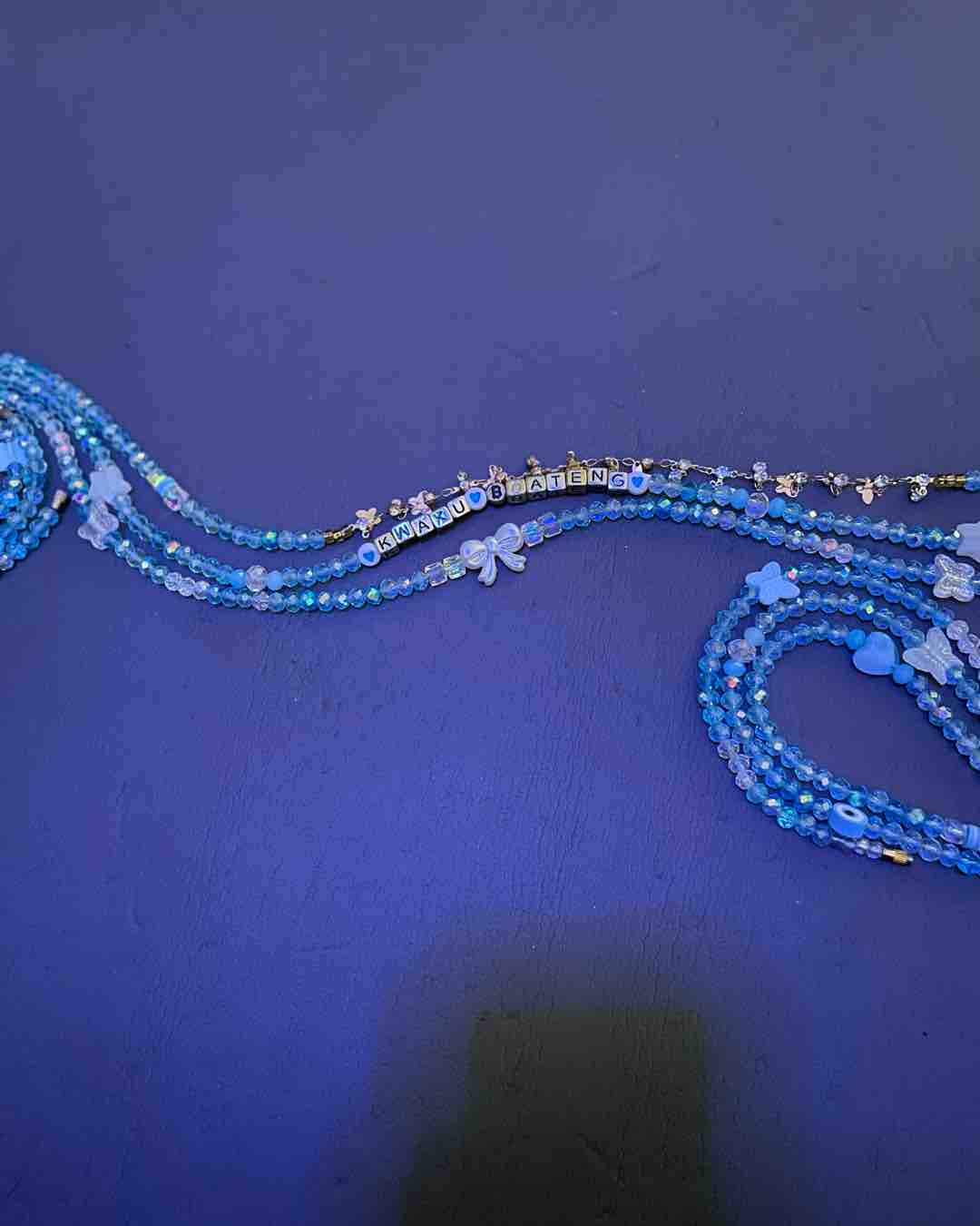 Customized Blue and White Waist Beads