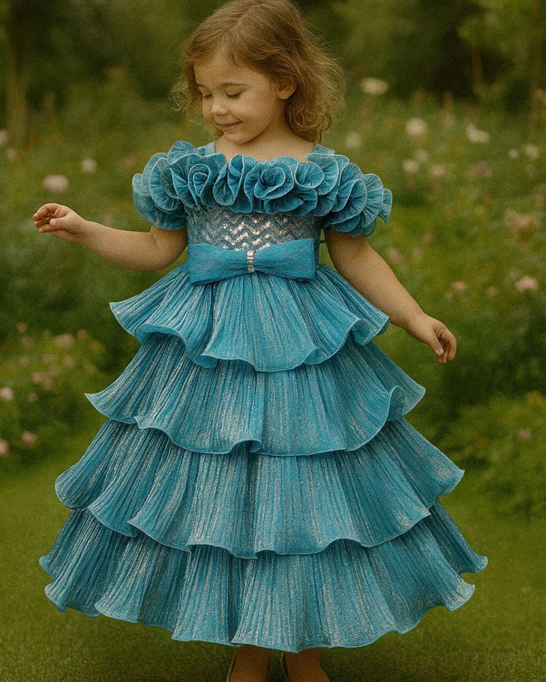 Girls' Tiered Ball Gown
