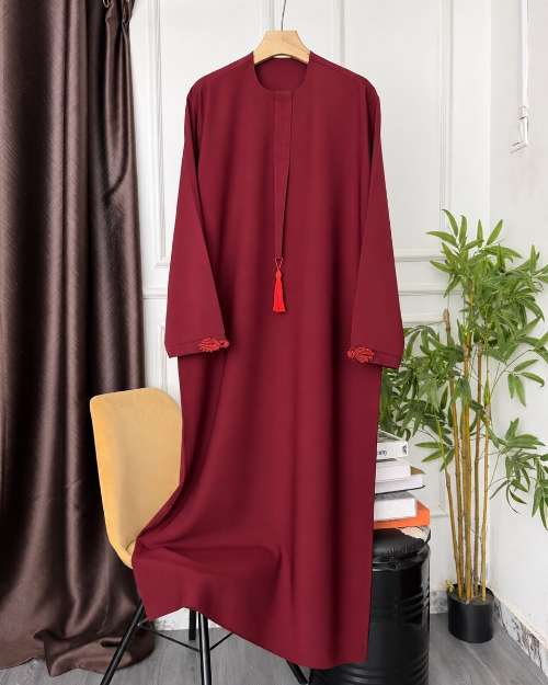 Women's Maroon Jalabiya Dress