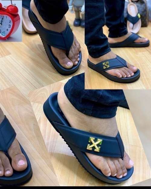 Men's Black Thong Sandals