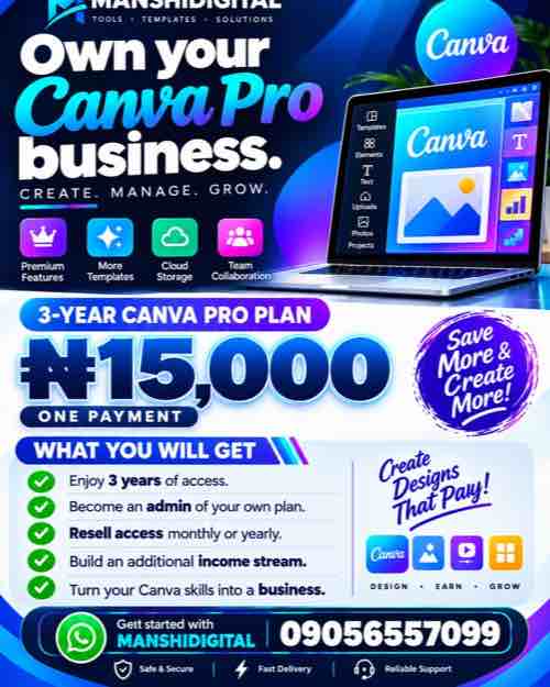 Canva Pro Team Admin Access (3-Year Plan)