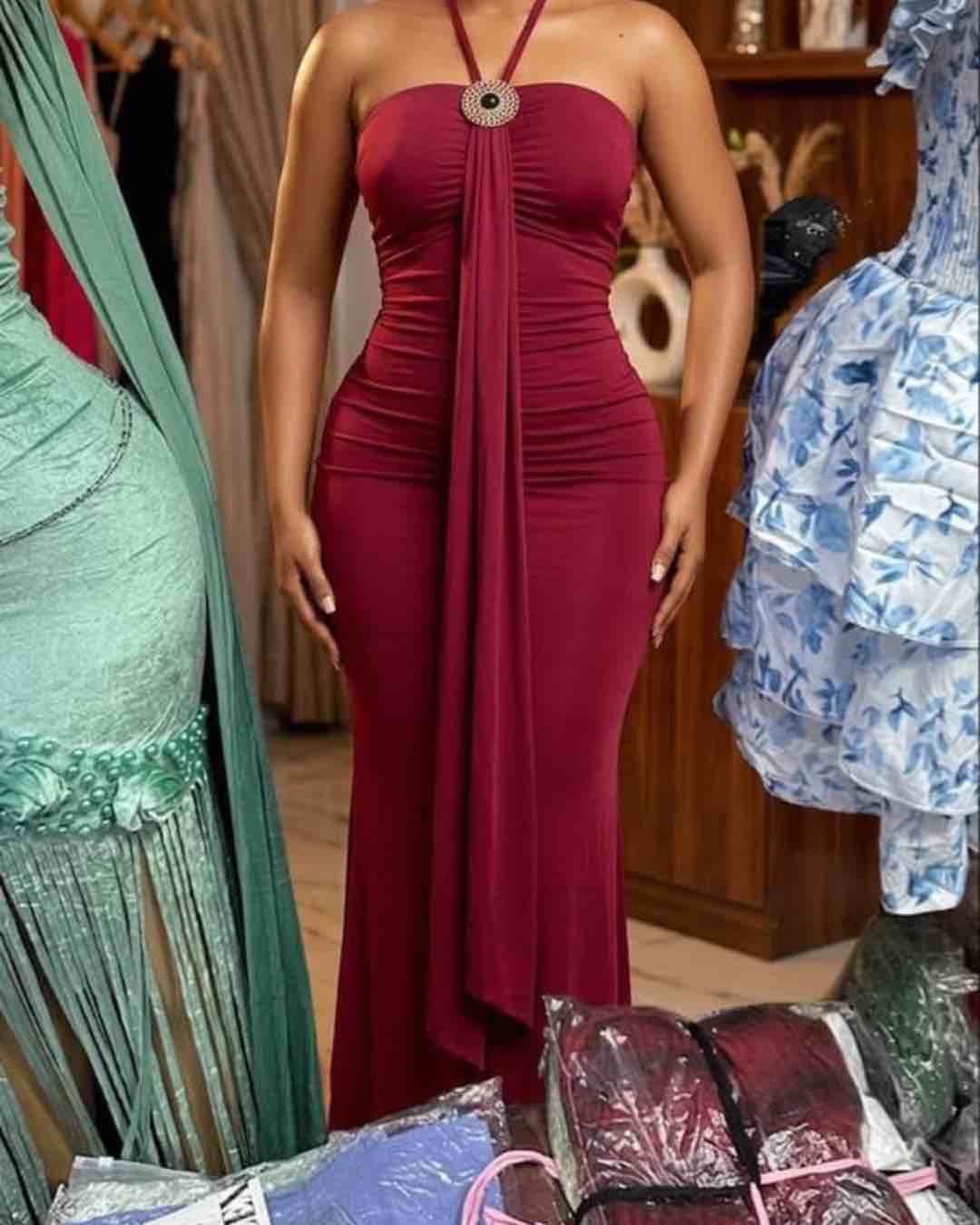 Women's Halter Neck Maxi Dress