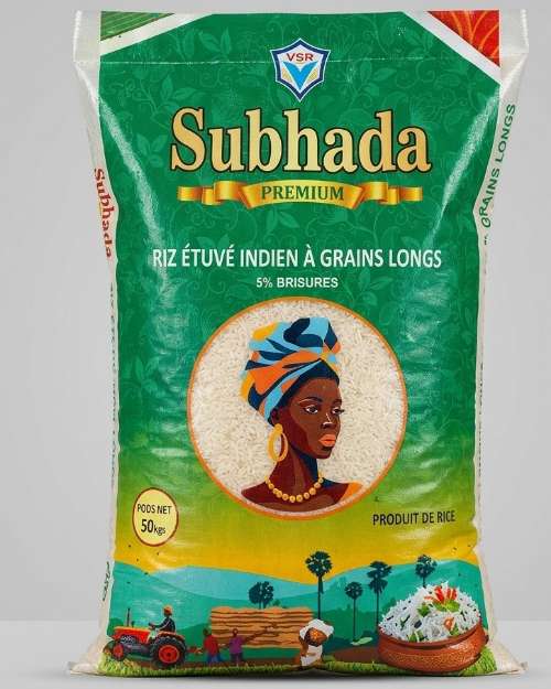 Subhada Premium Indian Parboiled Long Grain Rice 50kg