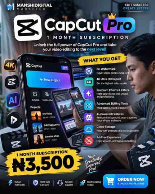 CapCut Pro 1-Month Subscription
