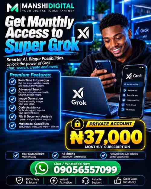 Super Grok AI Premium Monthly Subscription