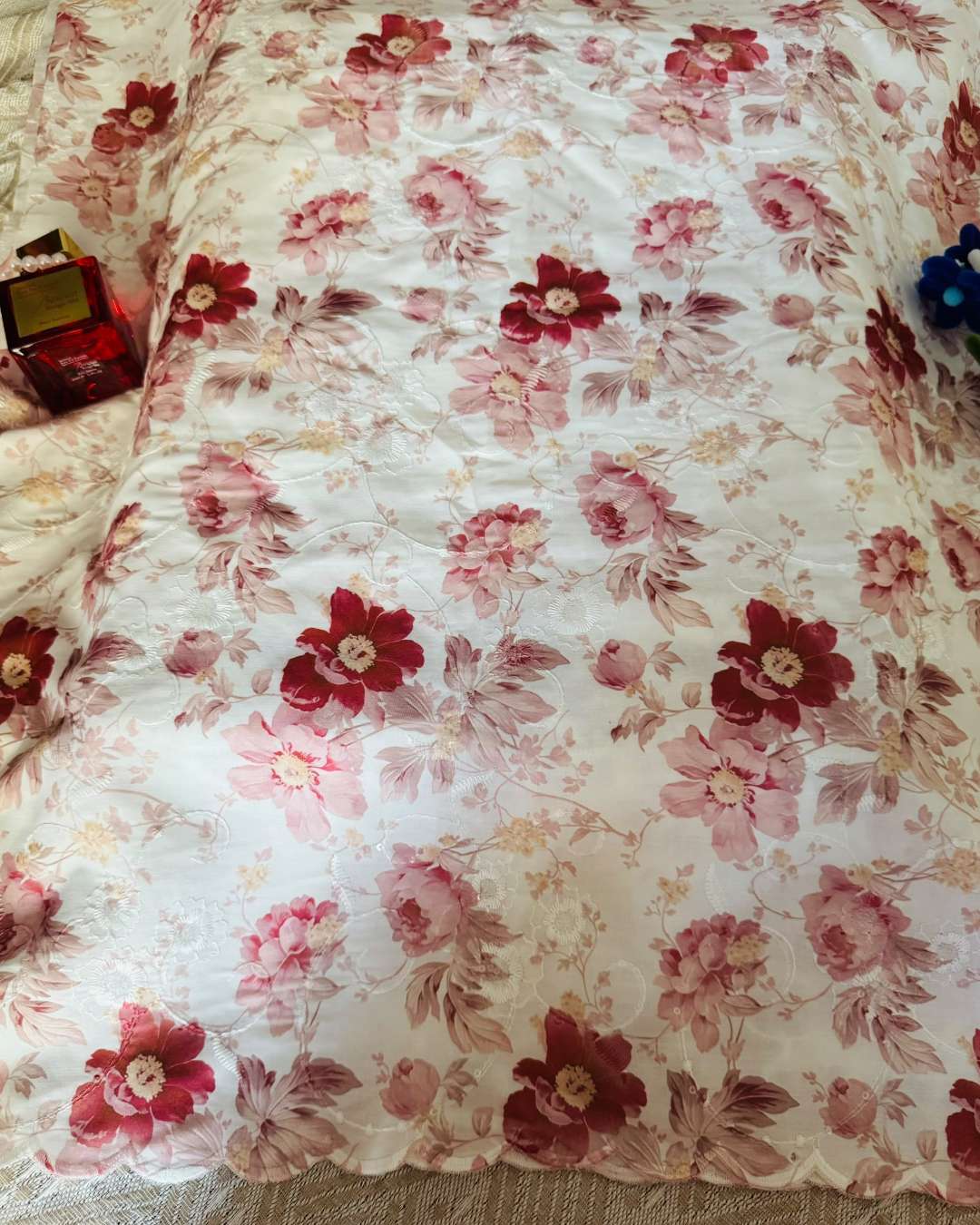 Floral Patterned Cotton Sequin Fabric