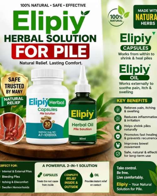 Elipiy Herbal Pile Solution Capsules and Oil