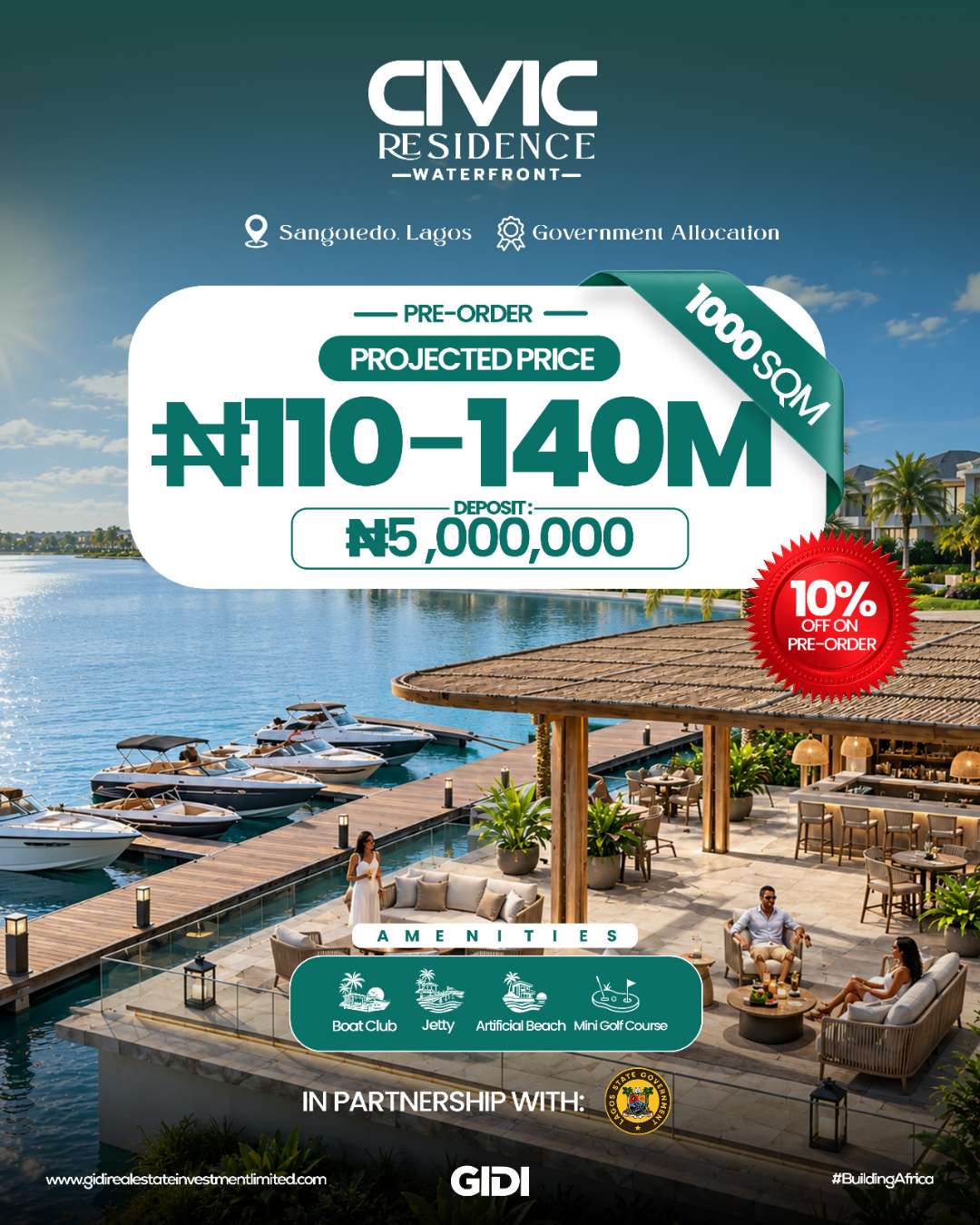 Civic Residence Waterfront Land, Sangotedo, Lagos