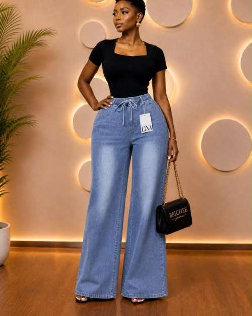 Women's High-Waist Wide-Leg Jeans