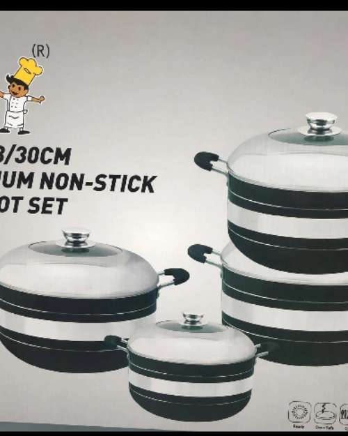 Home Touch Premium 4-in-1 Marble Non-Stick Saucepot Set