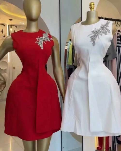Embellished Sleeveless Mini Dresses