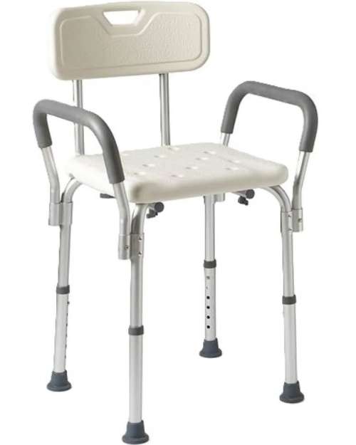 Adjustable Shower Chair with Backrest and Arms