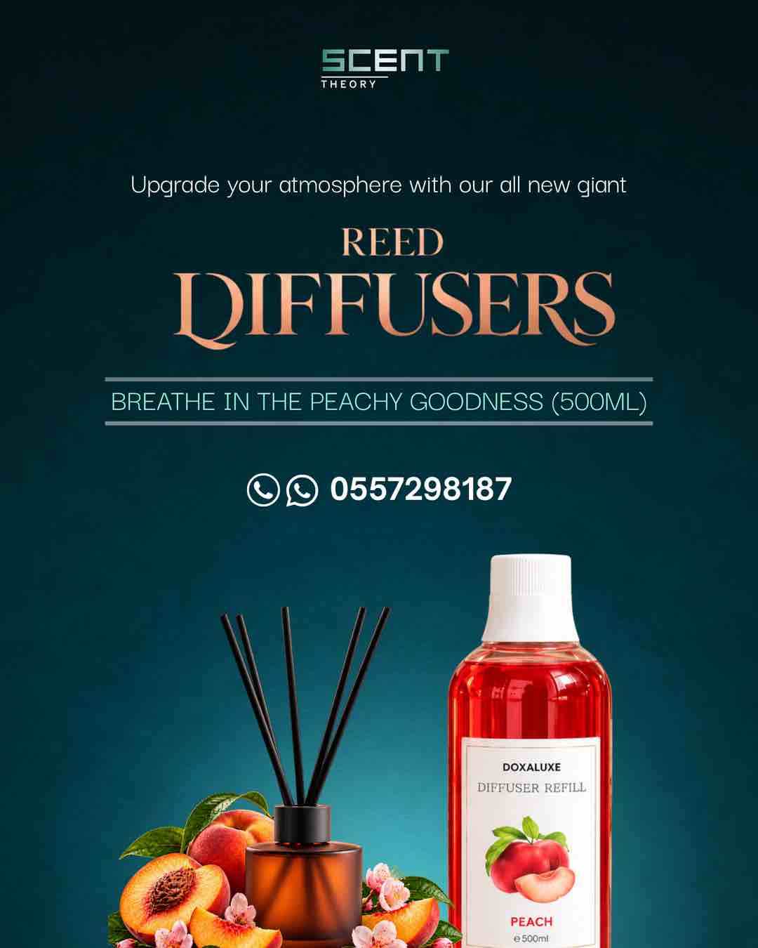 Doxaluxe Peach Reed Diffuser Refill