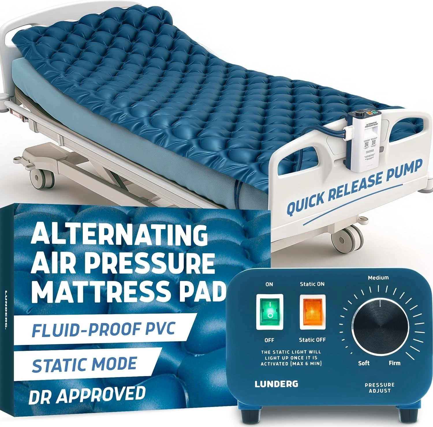 Lunderg Alternating Air Pressure Mattress Pad with Pump