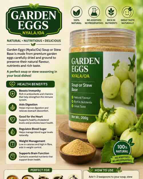 Garden Eggs Nyala/Oa Soup or Stew Base Powder