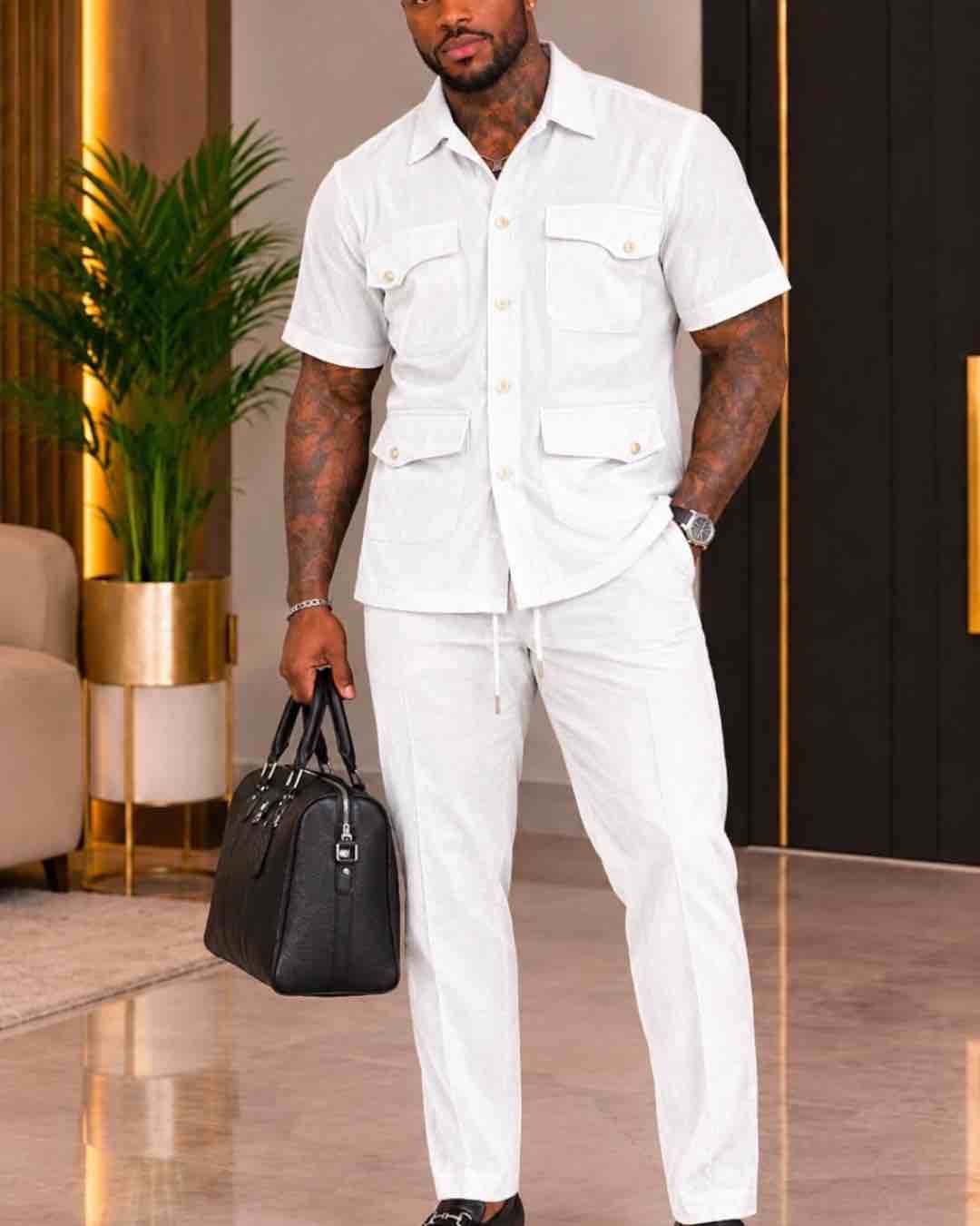 Men's Two-Piece Shirt and Trouser Set
