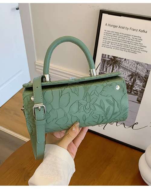 Embossed Floral Shoulder Bag