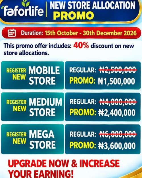 FaforLife New Stockist Store Allocation Promo