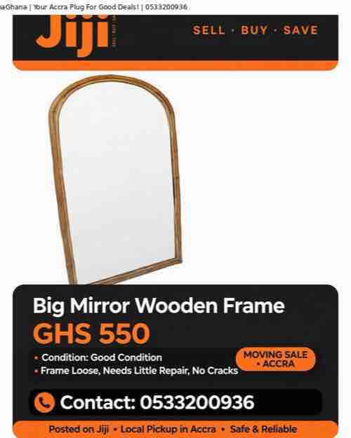 Arched Wooden Frame Floor Mirror