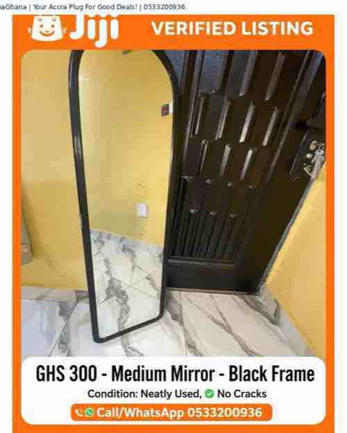 Medium Black Frame Mirror