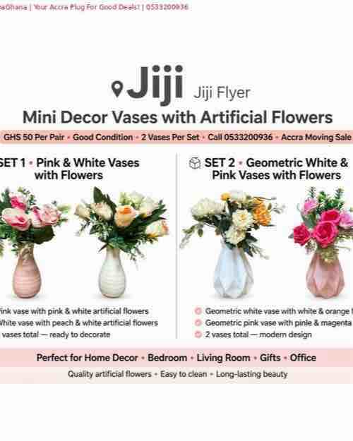 Mini Decor Vases with Artificial Flowers