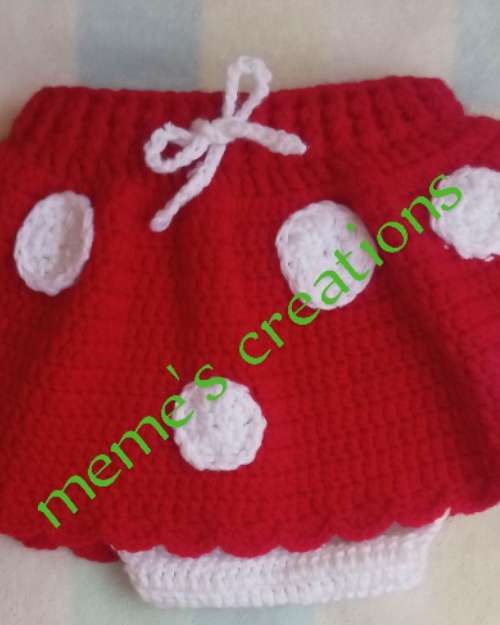 Handmade Crochet Baby Skirt and Diaper Cover Set