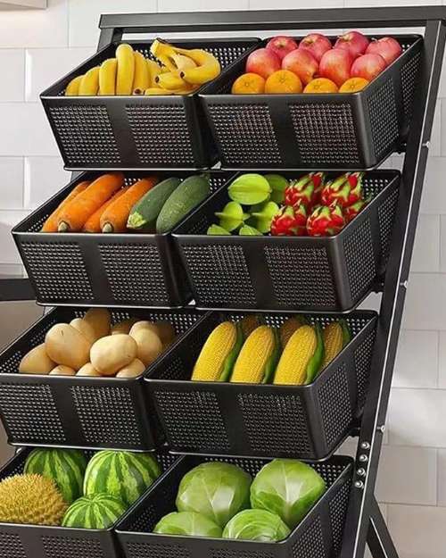 Multi-Layer Kitchen Storage Rack with Wheels