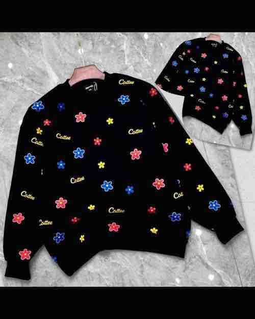 Floral Print Crewneck Sweatshirt