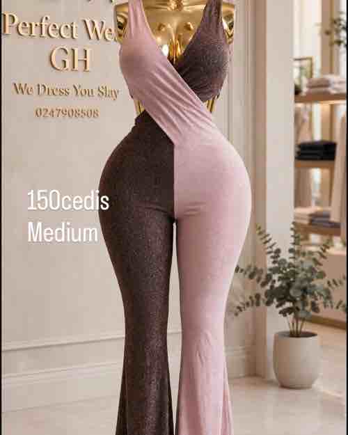 Two-Tone Sleeveless Jumpsuit